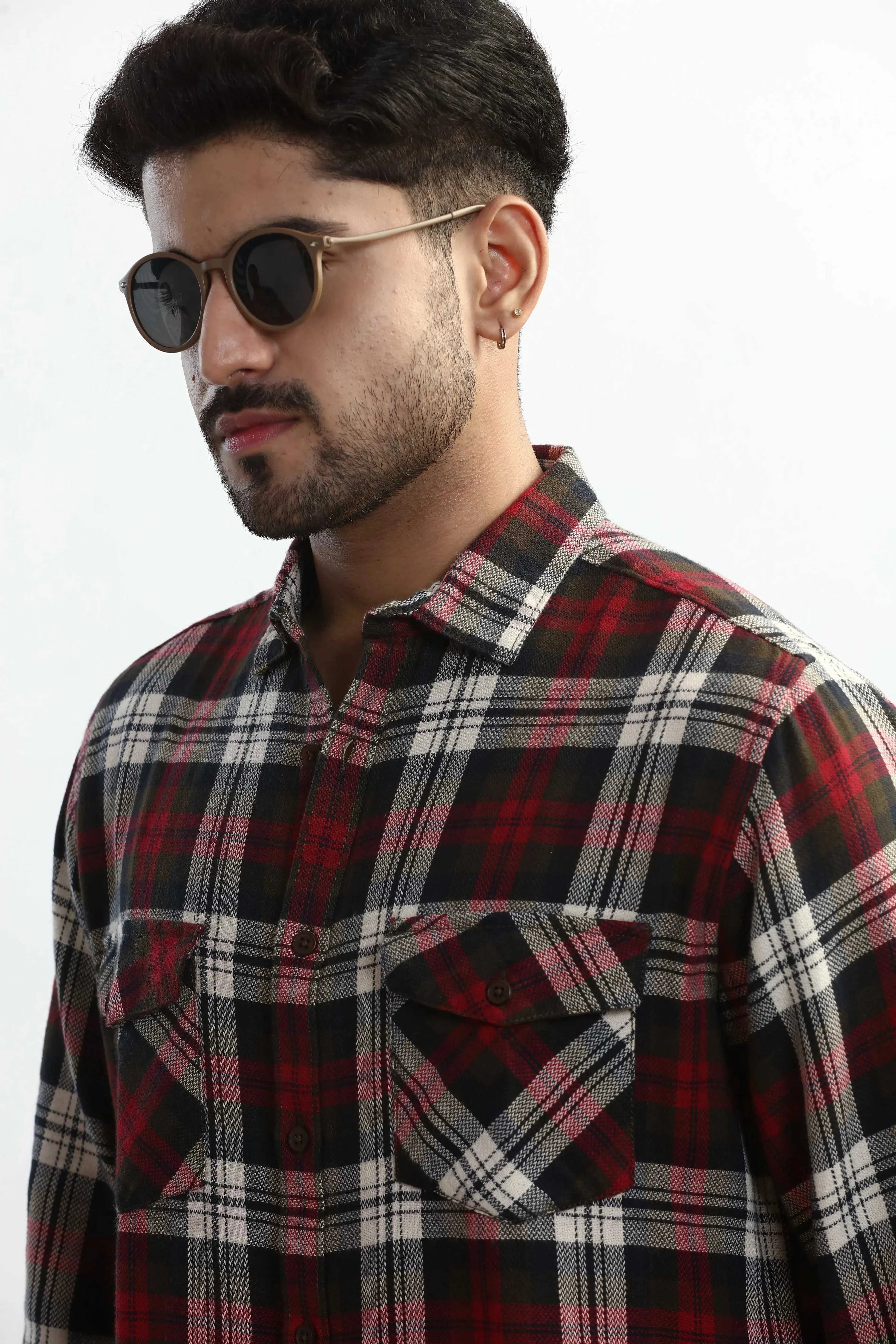 Xkind Red Checks Regular Fit Shirt