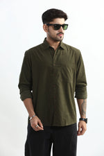 Thumbnail for Xkind Olive Green Fine Cord Shirt
