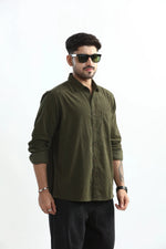 Thumbnail for Xkind Olive Green Fine Cord Shirt
