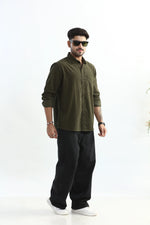 Thumbnail for Xkind Olive Green Fine Cord Shirt