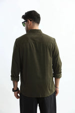 Thumbnail for Xkind Olive Green Fine Cord Shirt