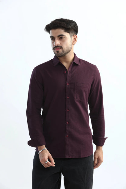 Xkind Purple Textured Slim Fit Shirt - Distacart
