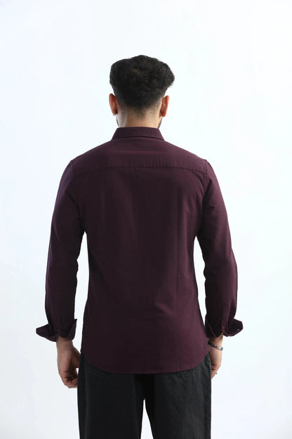 Xkind Purple Textured Slim Fit Shirt - Distacart