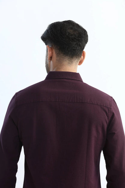 Xkind Purple Textured Slim Fit Shirt - Distacart