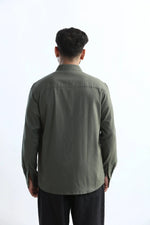 Thumbnail for Xkind Dark Green Textured Regular Fit Shirt/ Overshirt