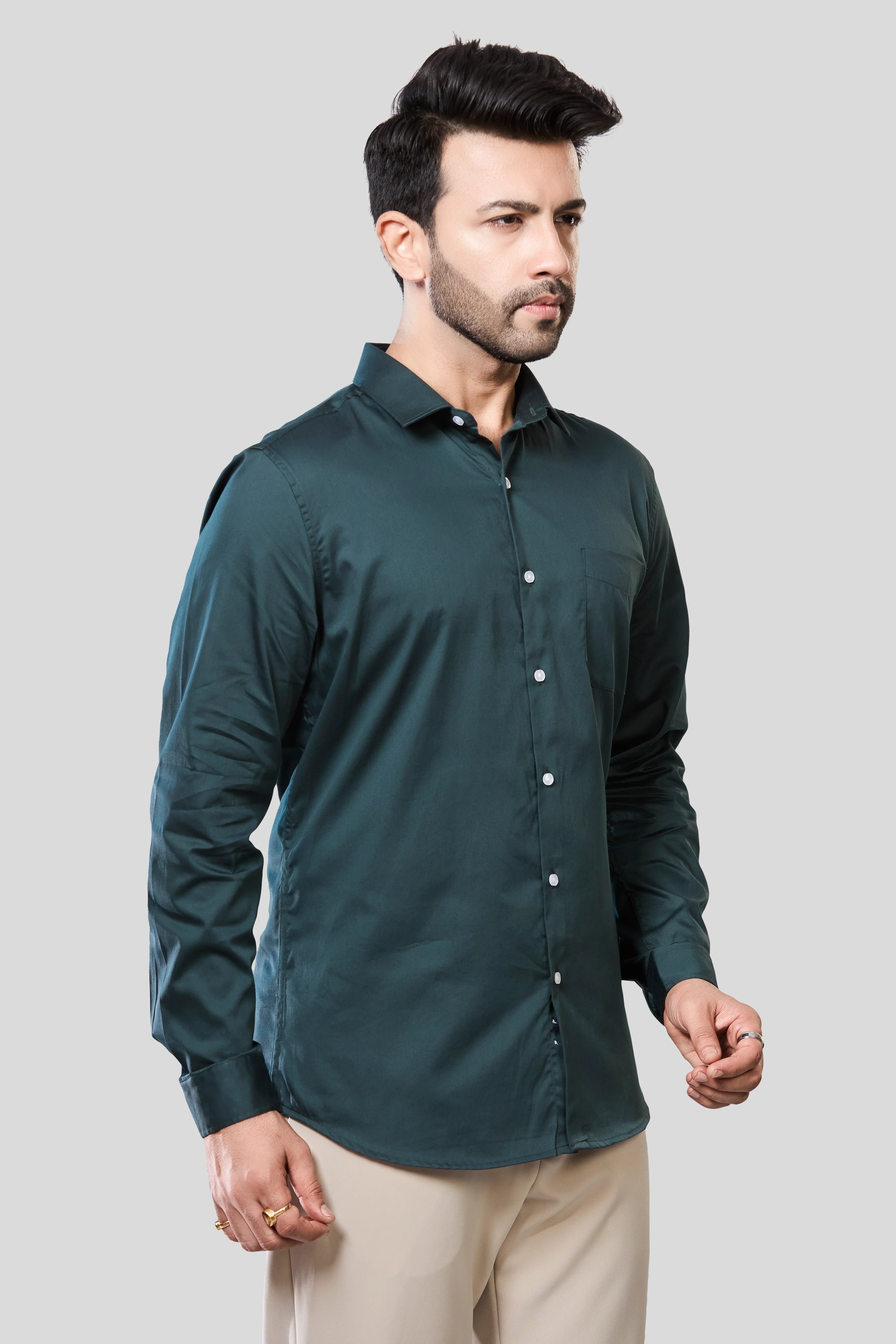Jonesburg Men's Solid Slim Fit Formal Shirt