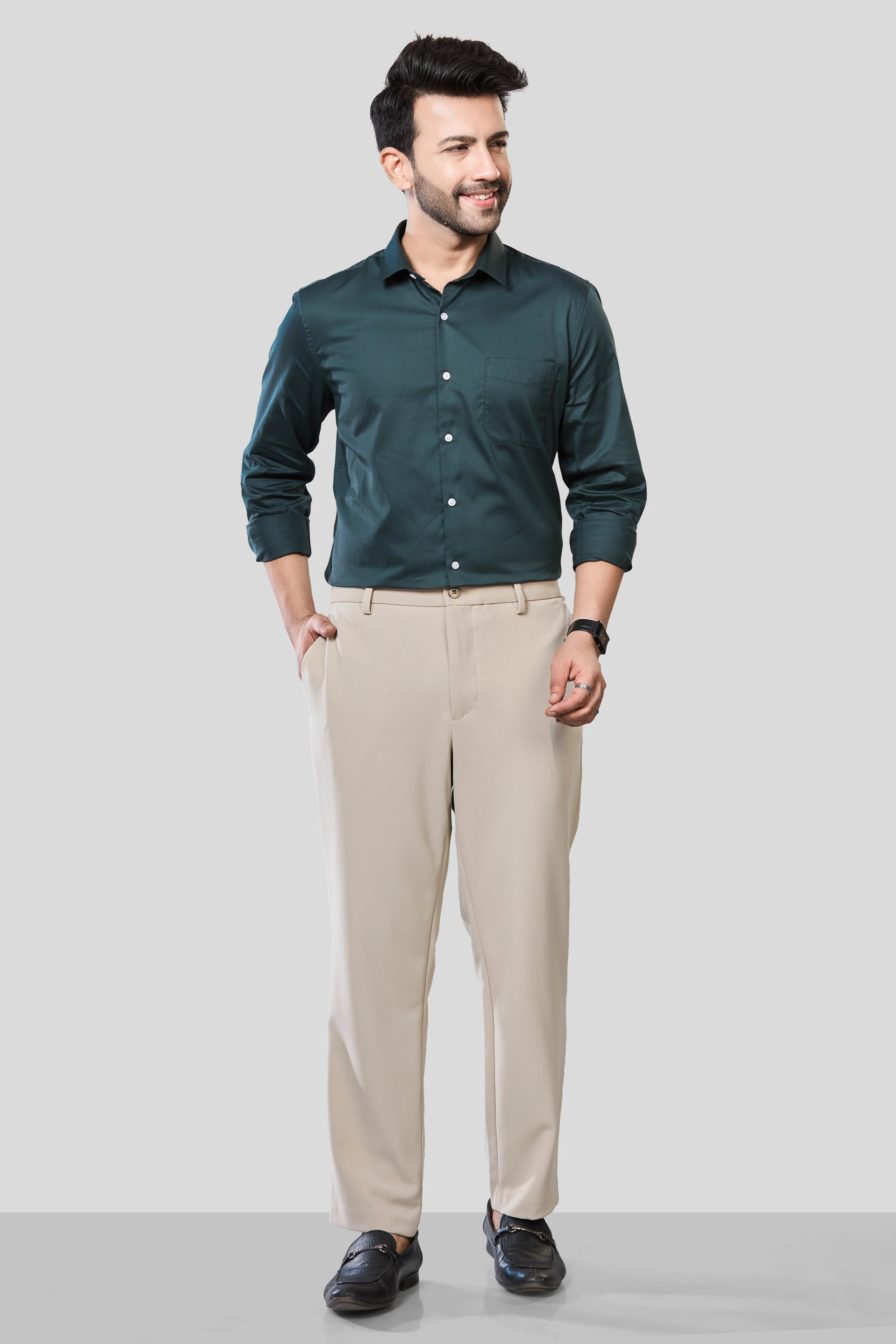 Jonesburg Men's Solid Slim Fit Formal Shirt