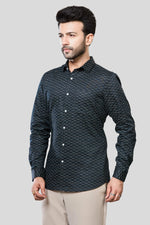 Thumbnail for Jonesburg Men's Printed Slim Fit Formal Shirt