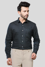 Thumbnail for Jonesburg Men's Printed Slim Fit Formal Shirt