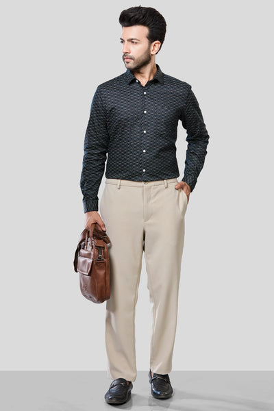 Jonesburg Men's Printed Slim Fit Formal Shirt