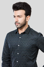 Thumbnail for Jonesburg Men's Printed Slim Fit Formal Shirt