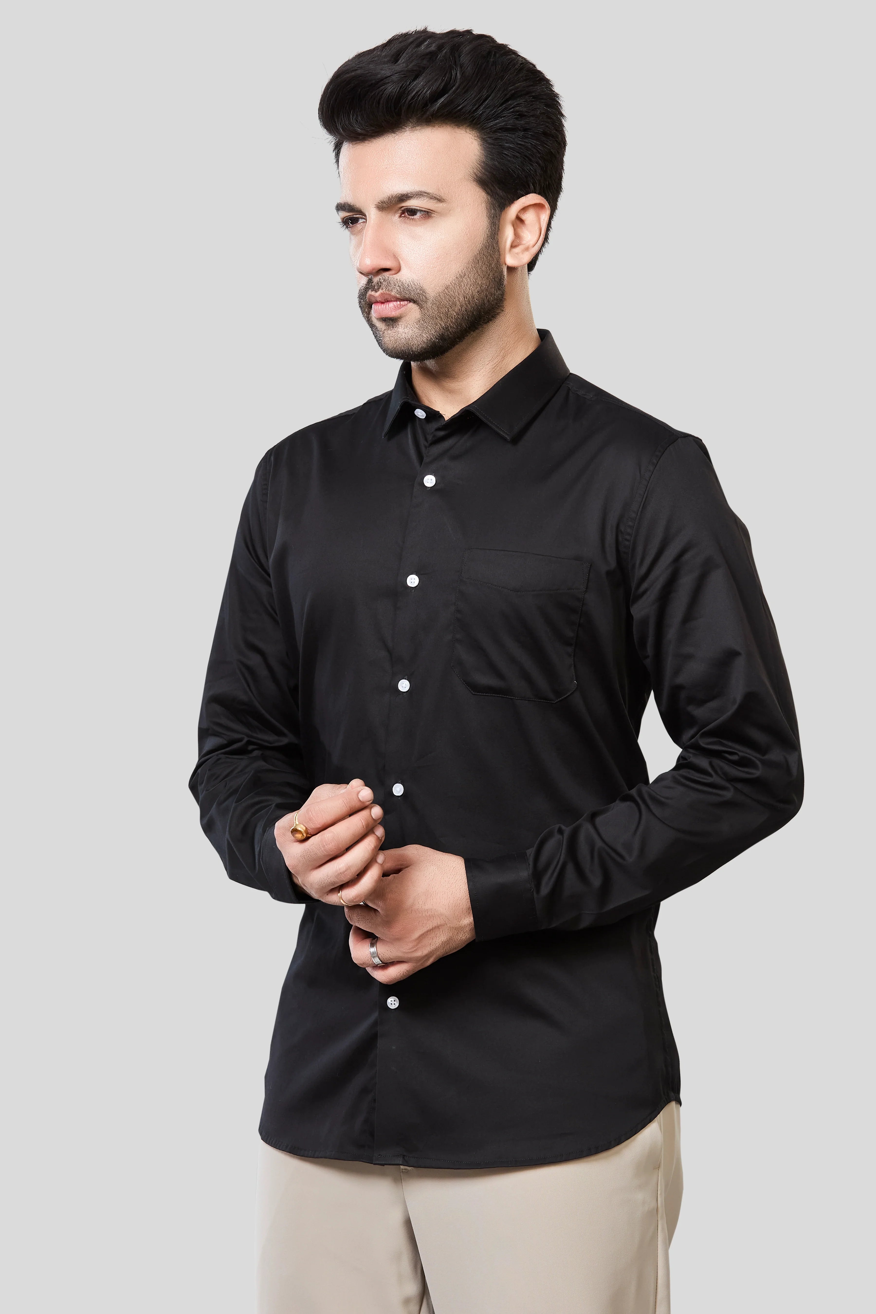 Jonesburg Men's Solid Slim Fit Formal Shirt