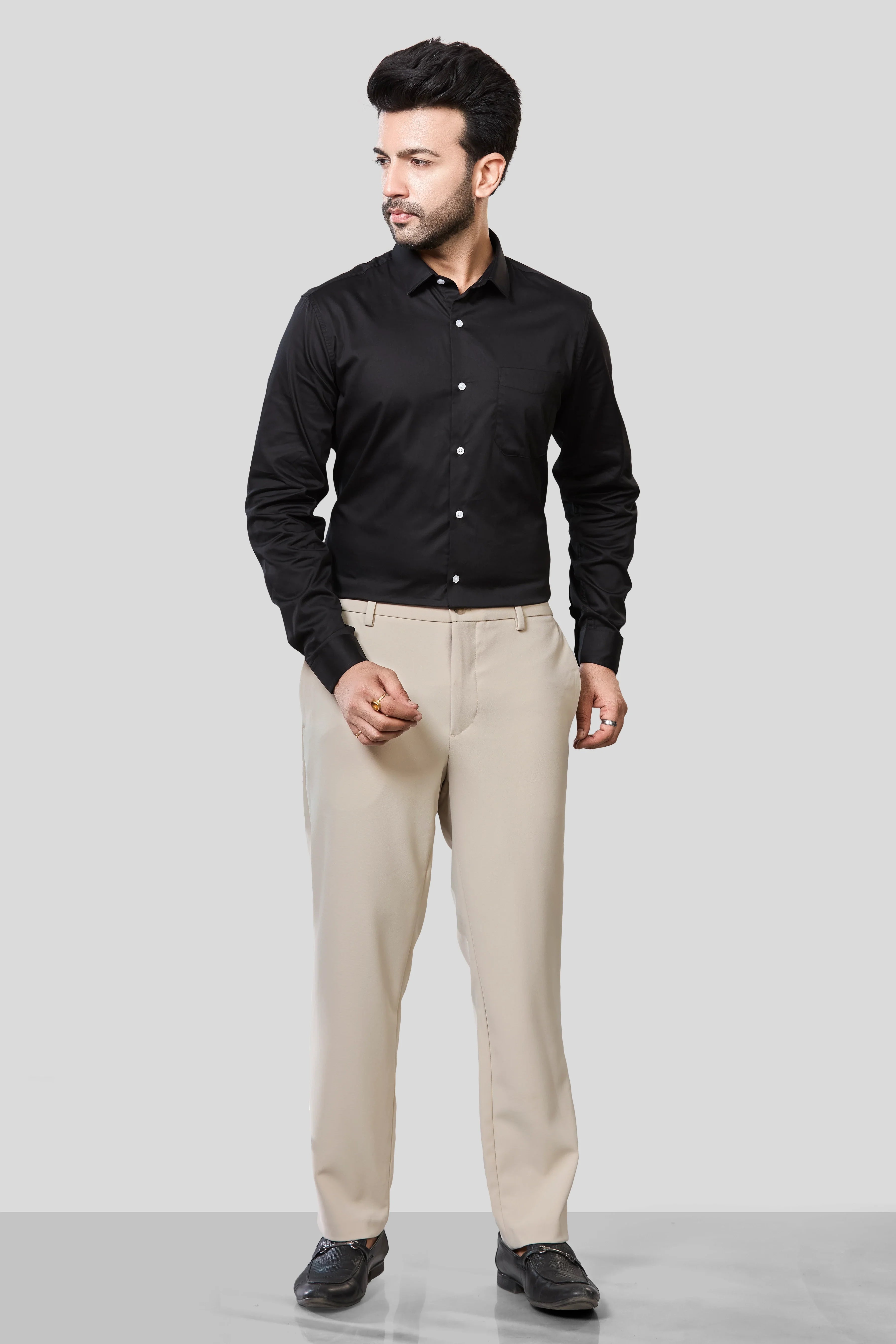 Jonesburg Men's Solid Slim Fit Formal Shirt