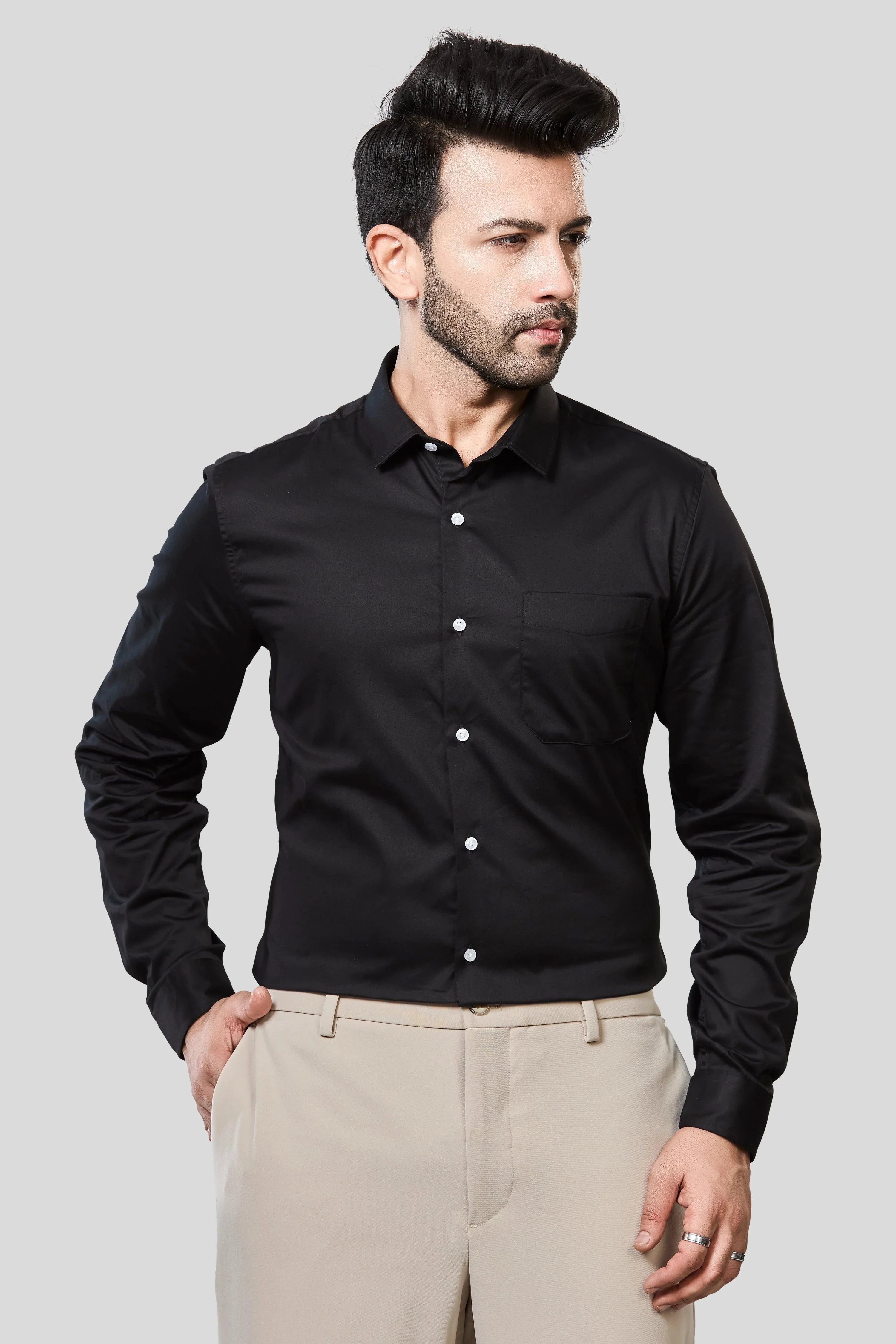 Jonesburg Men's Solid Slim Fit Formal Shirt