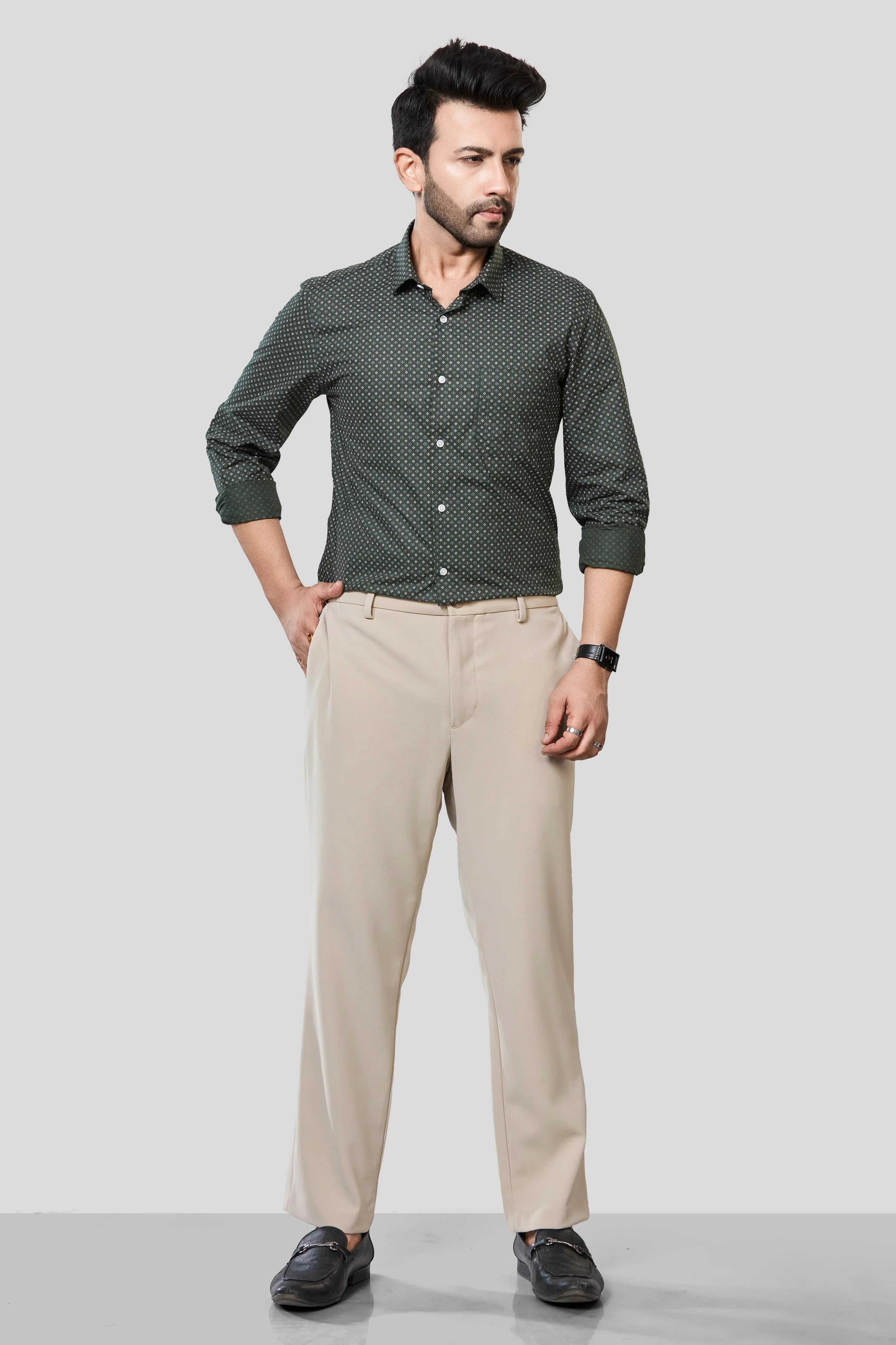 Jonesburg Men's Printed Slim Fit Formal Shirt