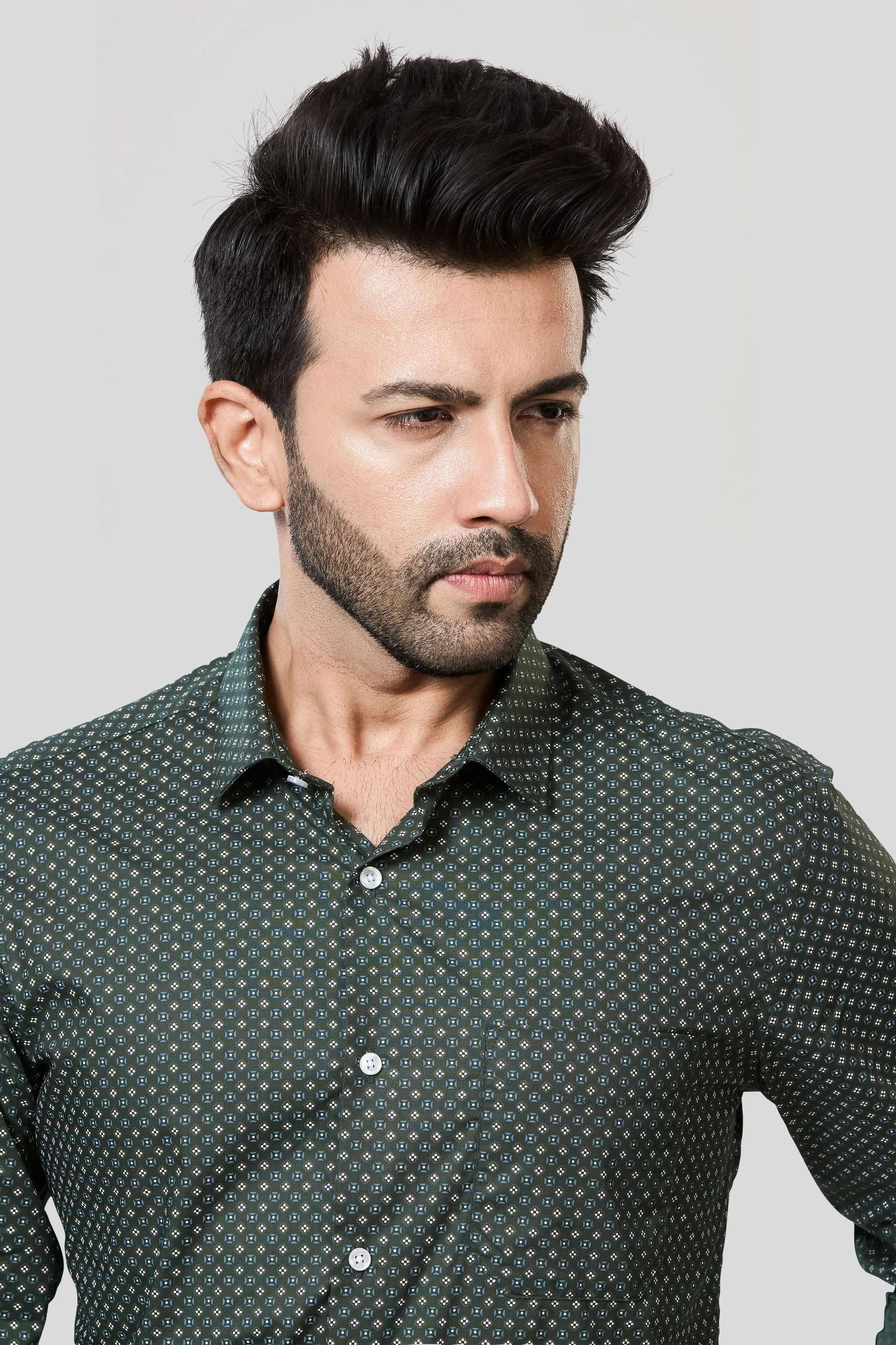 Jonesburg Men's Printed Slim Fit Formal Shirt