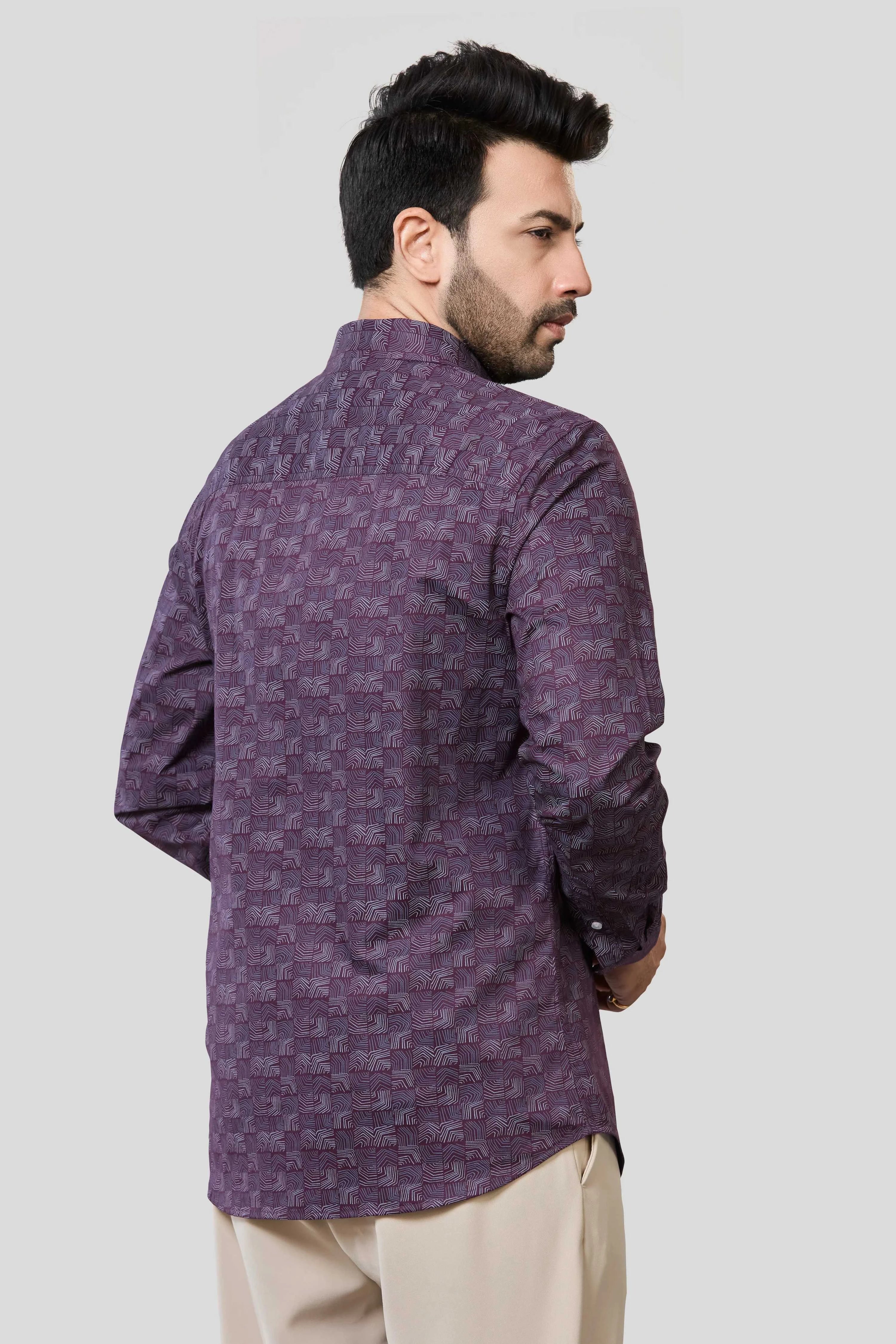 Jonesburg Men's Printed Slim Fit Formal Shirt