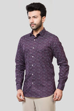 Thumbnail for Jonesburg Men's Printed Slim Fit Formal Shirt