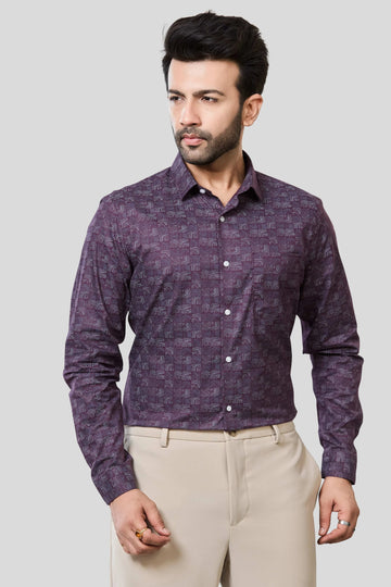 Jonesburg Men's Printed Slim Fit Formal Shirt - Distacart