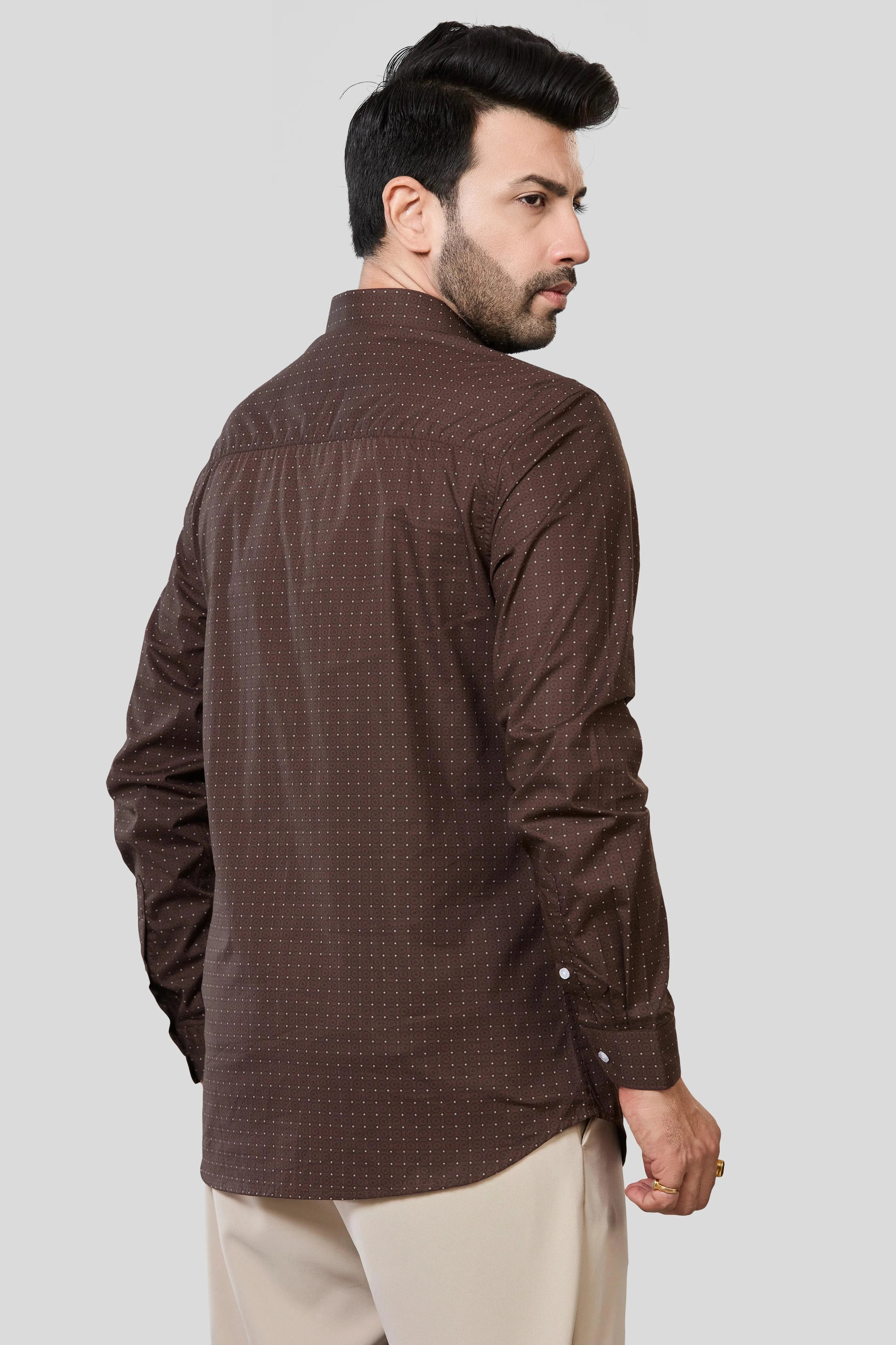 Jonesburg Men's Printed Slim Fit Formal Shirt