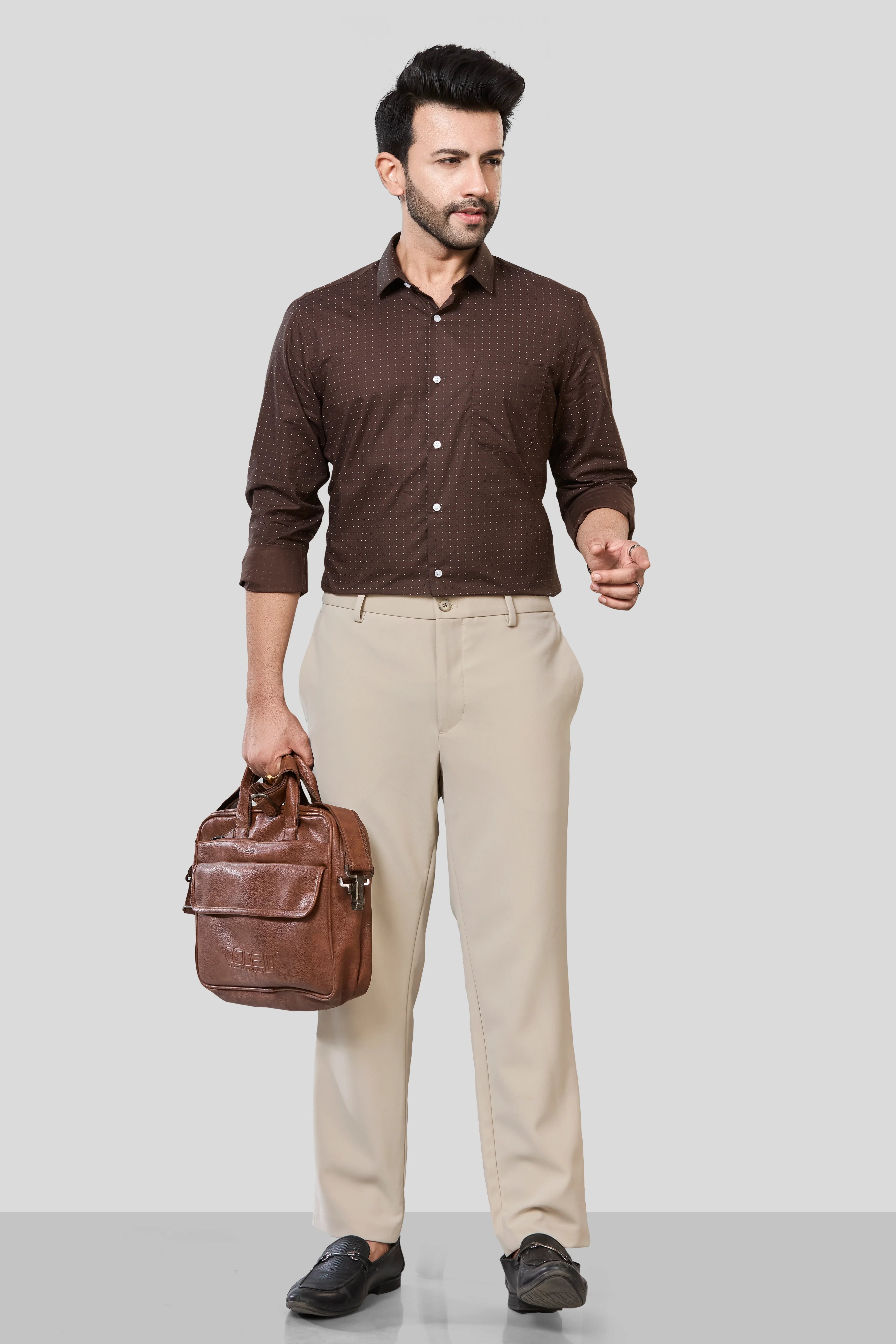 Jonesburg Men's Printed Slim Fit Formal Shirt