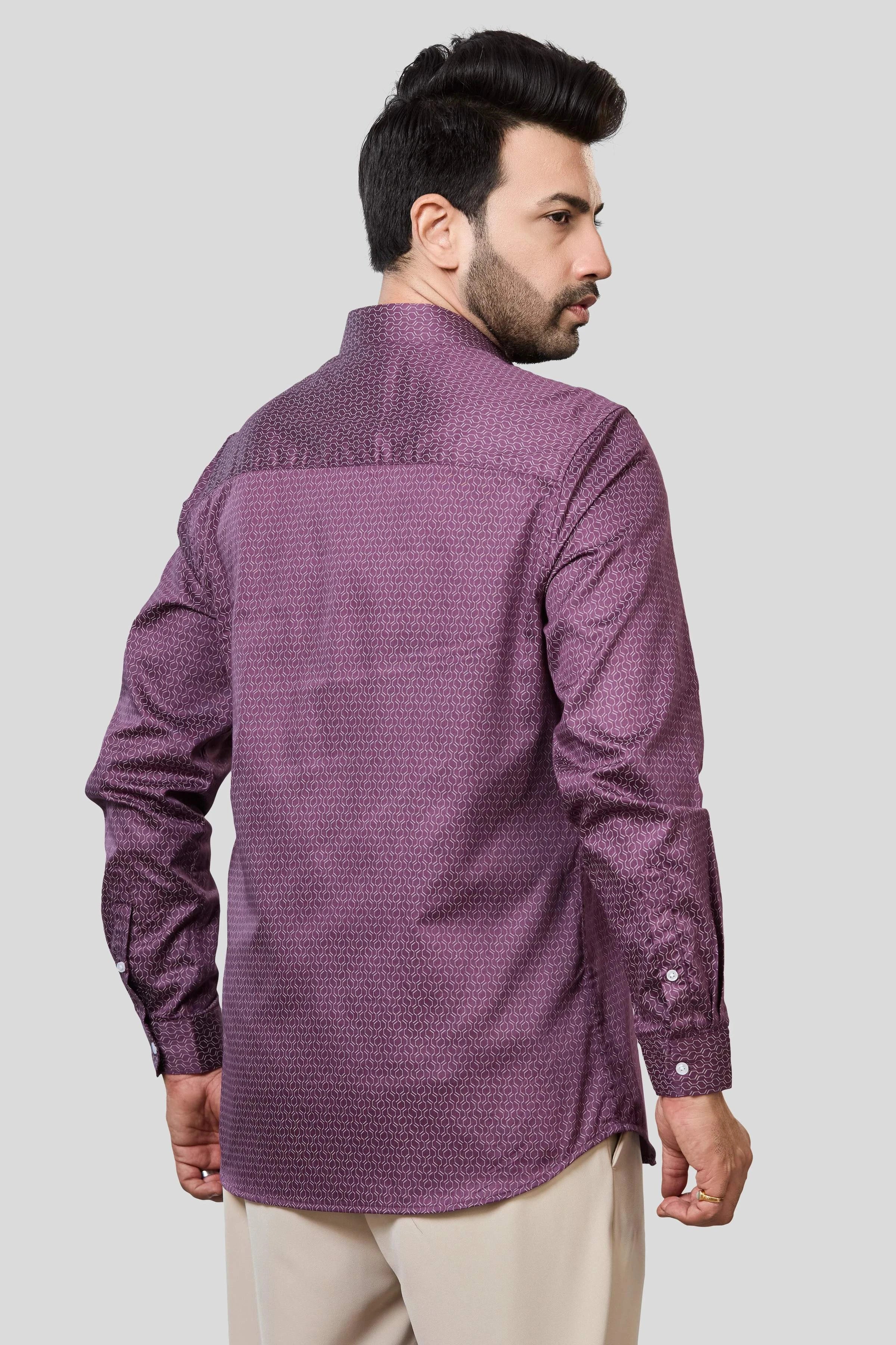 Jonesburg Men's Printed Slim Fit Formal Shirt