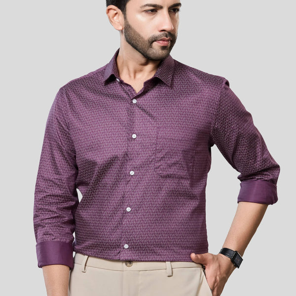 Jonesburg Men's Printed Slim Fit Formal Shirt