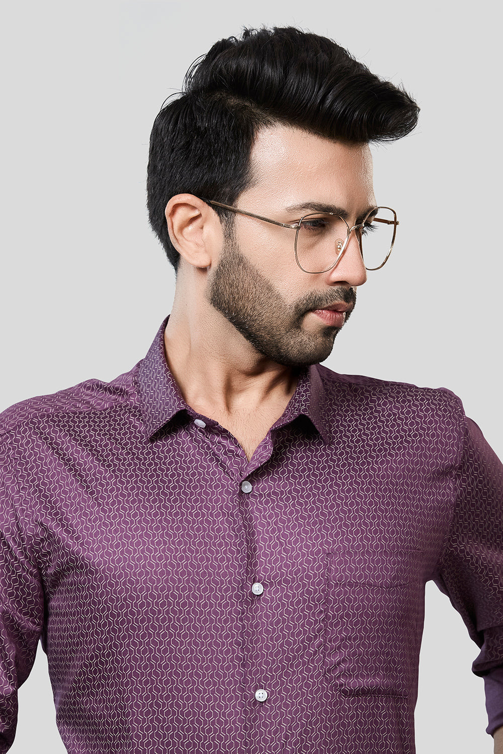 Jonesburg Men's Printed Slim Fit Formal Shirt