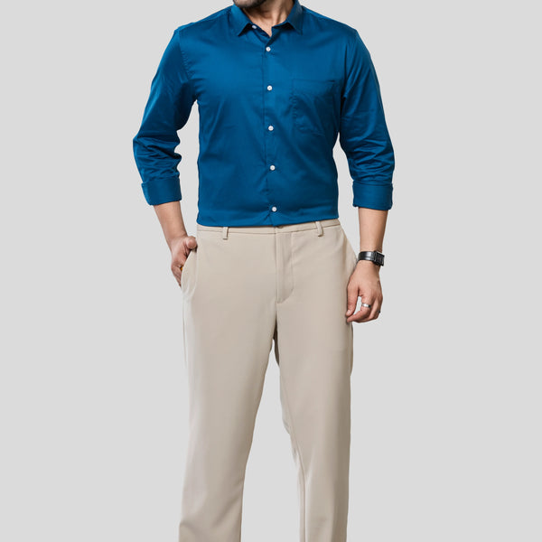 Jonesburg Men's Solid Slim Fit Formal Shirt