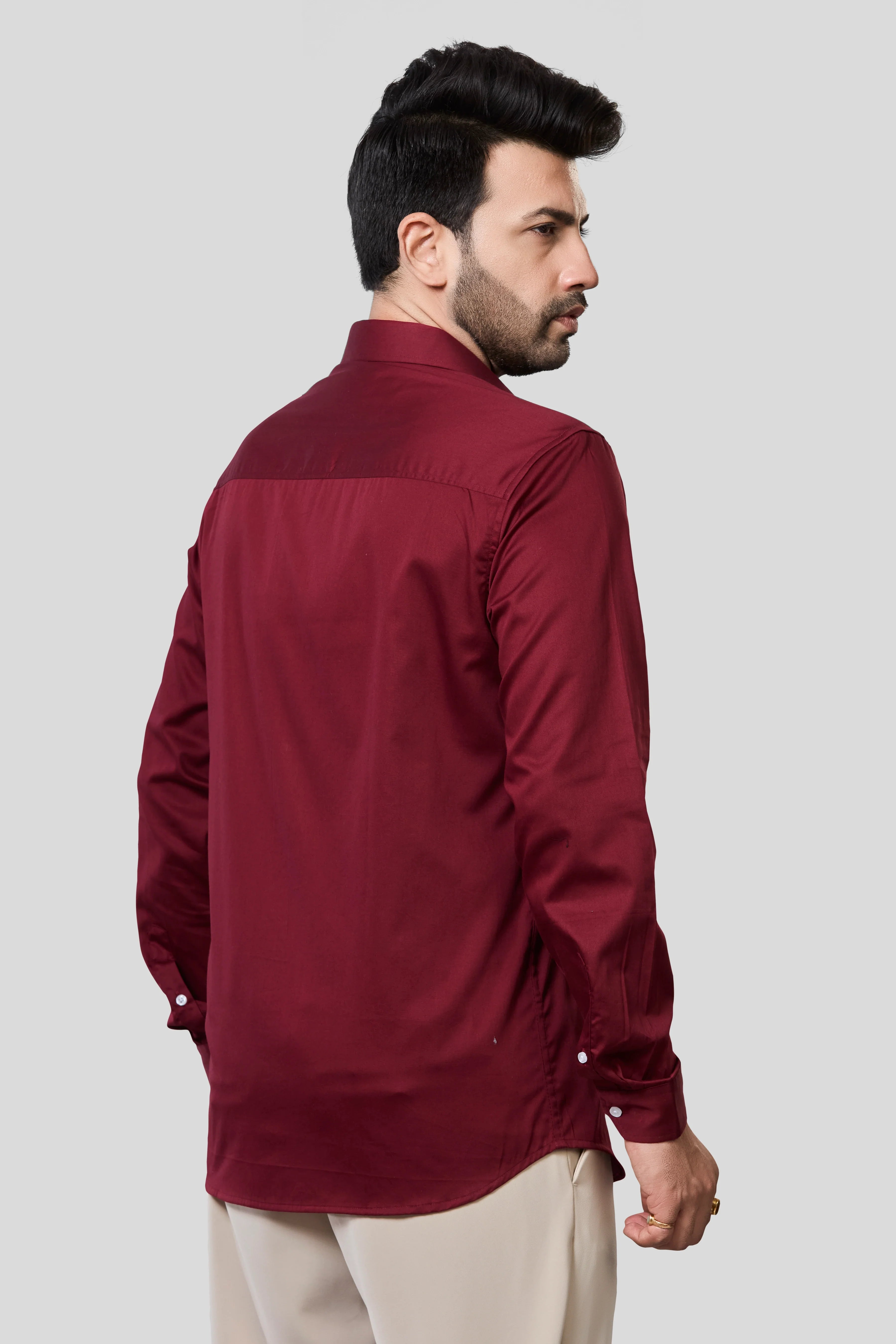Jonesburg Men's Solid Slim Fit Formal Shirt