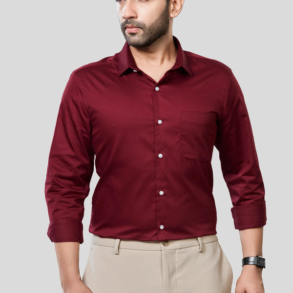 Jonesburg Men's Solid Slim Fit Formal Shirt