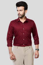 Thumbnail for Jonesburg Men's Solid Slim Fit Formal Shirt