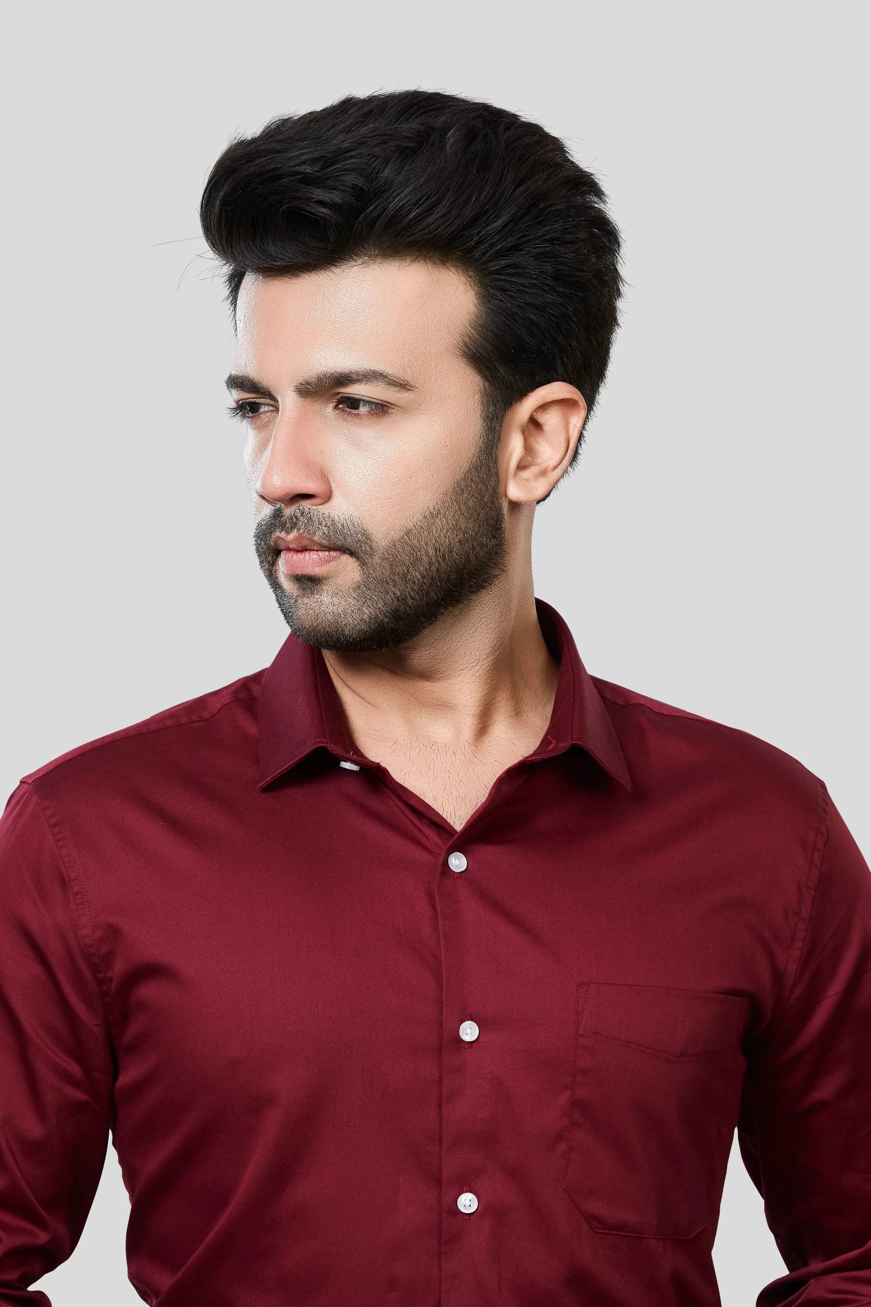 Jonesburg Men's Solid Slim Fit Formal Shirt