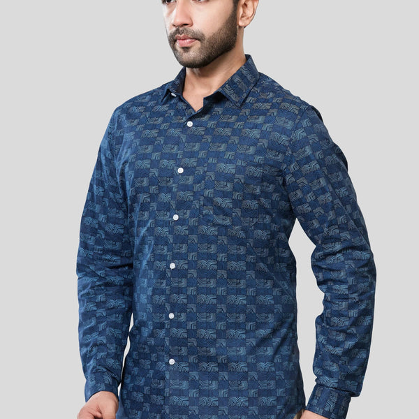 Jonesburg Men's Printed Slim Fit Formal Shirt