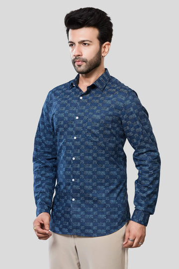 Jonesburg Men's Printed Slim Fit Formal Shirt - Distacart