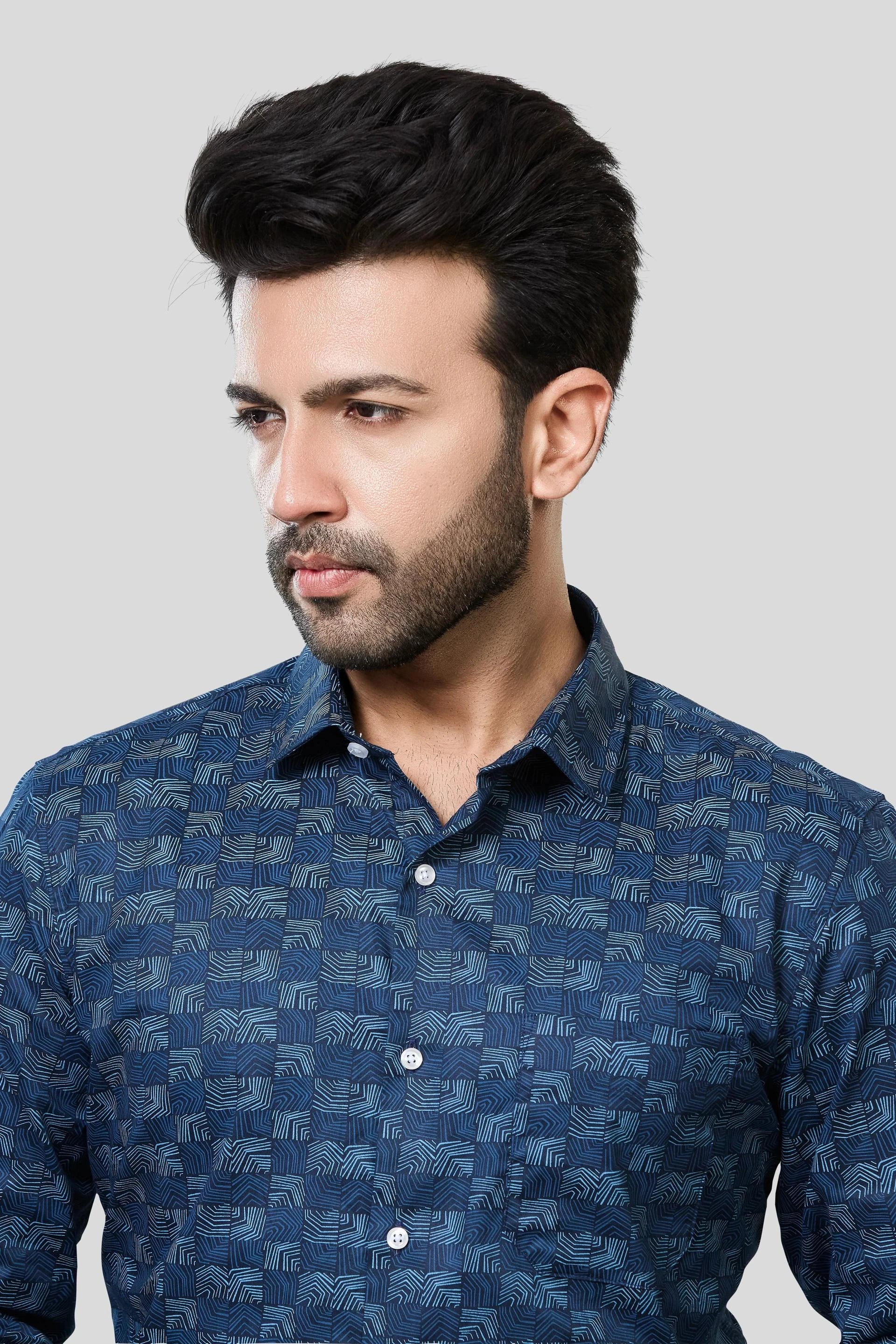 Jonesburg Men's Printed Slim Fit Formal Shirt