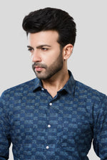 Thumbnail for Jonesburg Men's Printed Slim Fit Formal Shirt