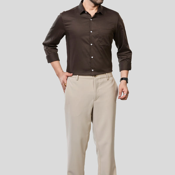 Jonesburg Men's Solid Slim Fit Formal Shirt