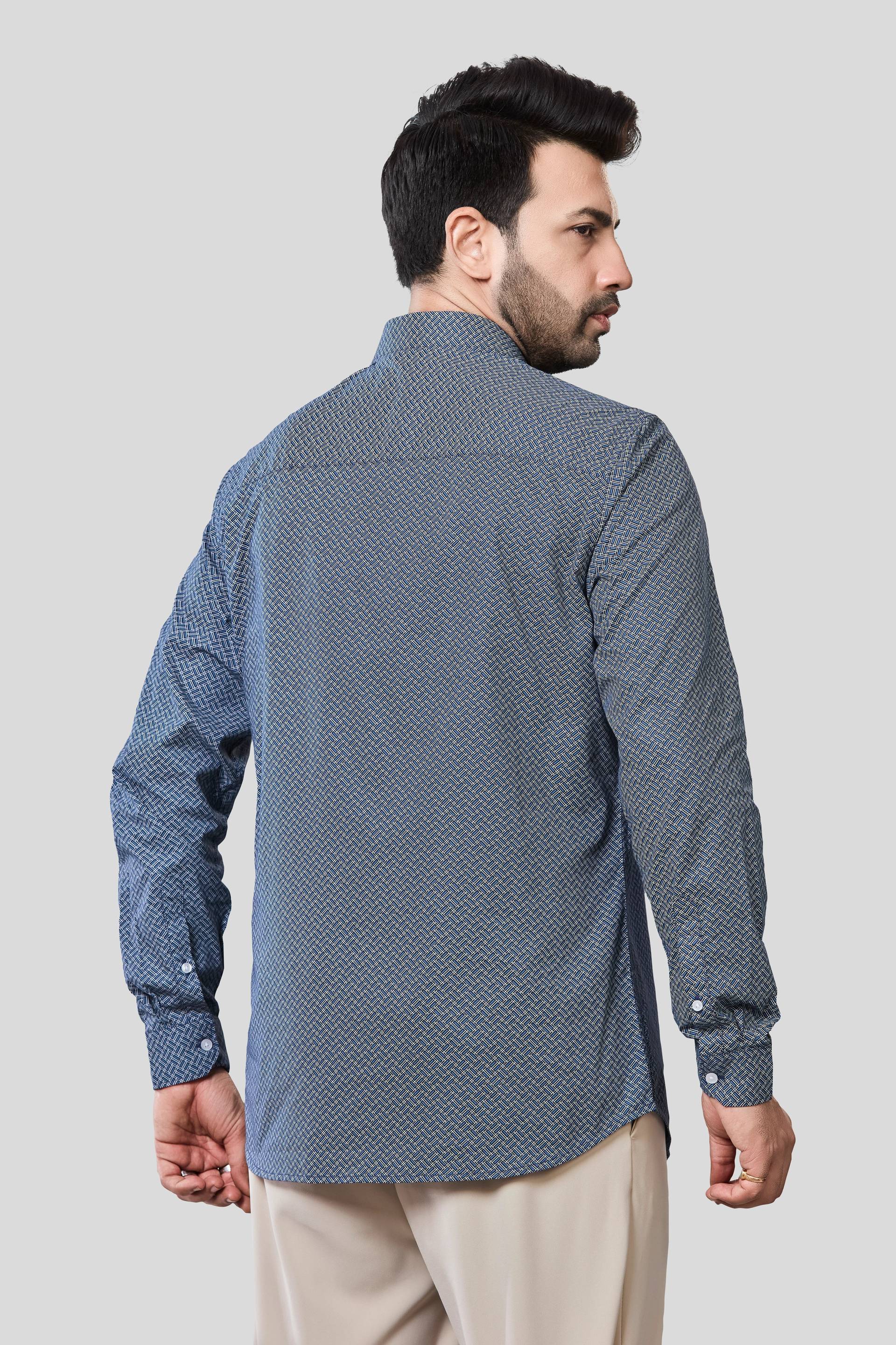 Jonesburg Men's Printed Slim Fit Formal Shirt
