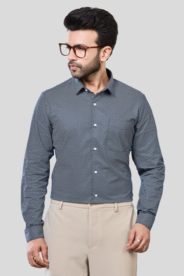 Jonesburg Men's Printed Slim Fit Formal Shirt - Distacart