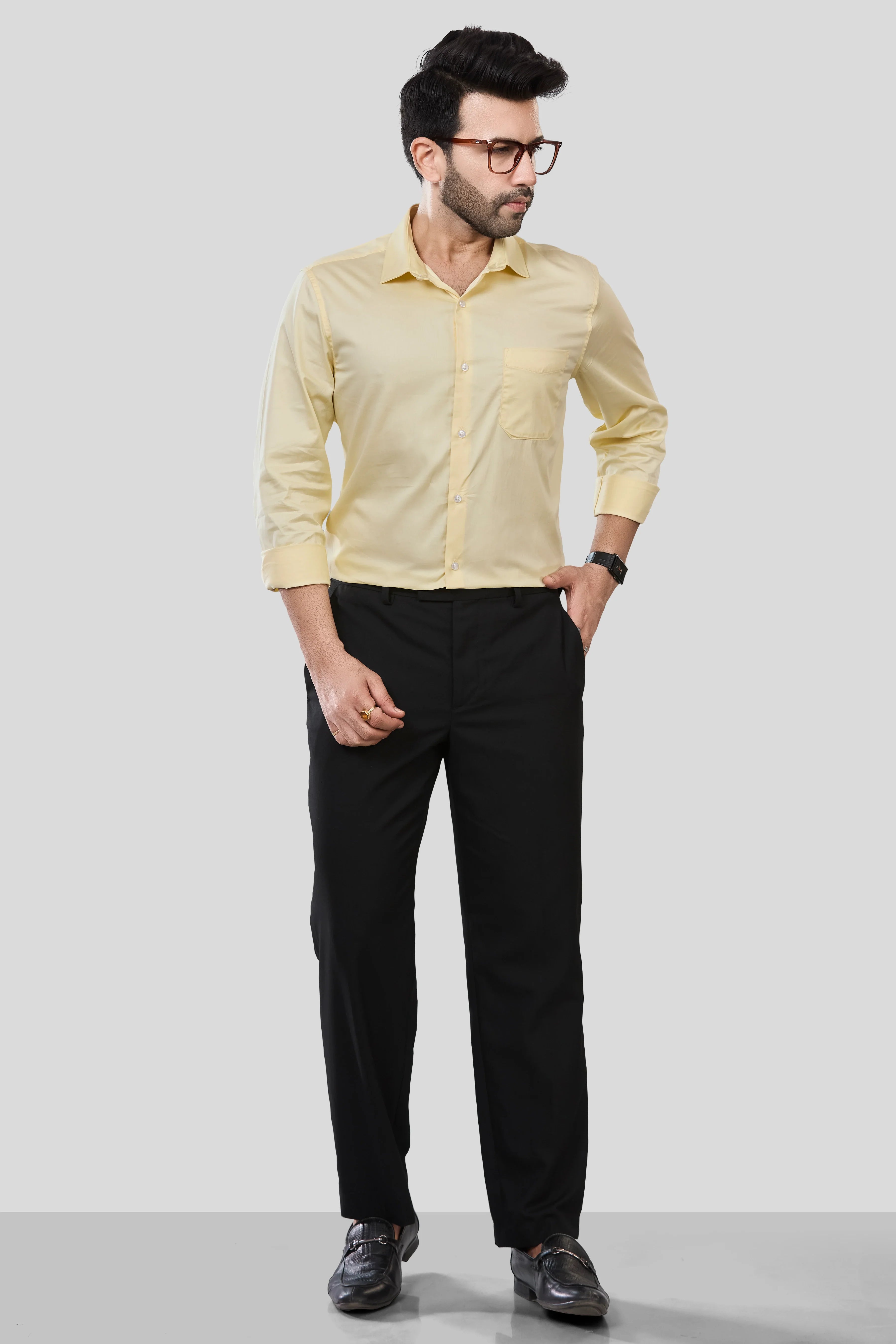 Jonesburg Men's Solid Slim Fit Formal Shirt