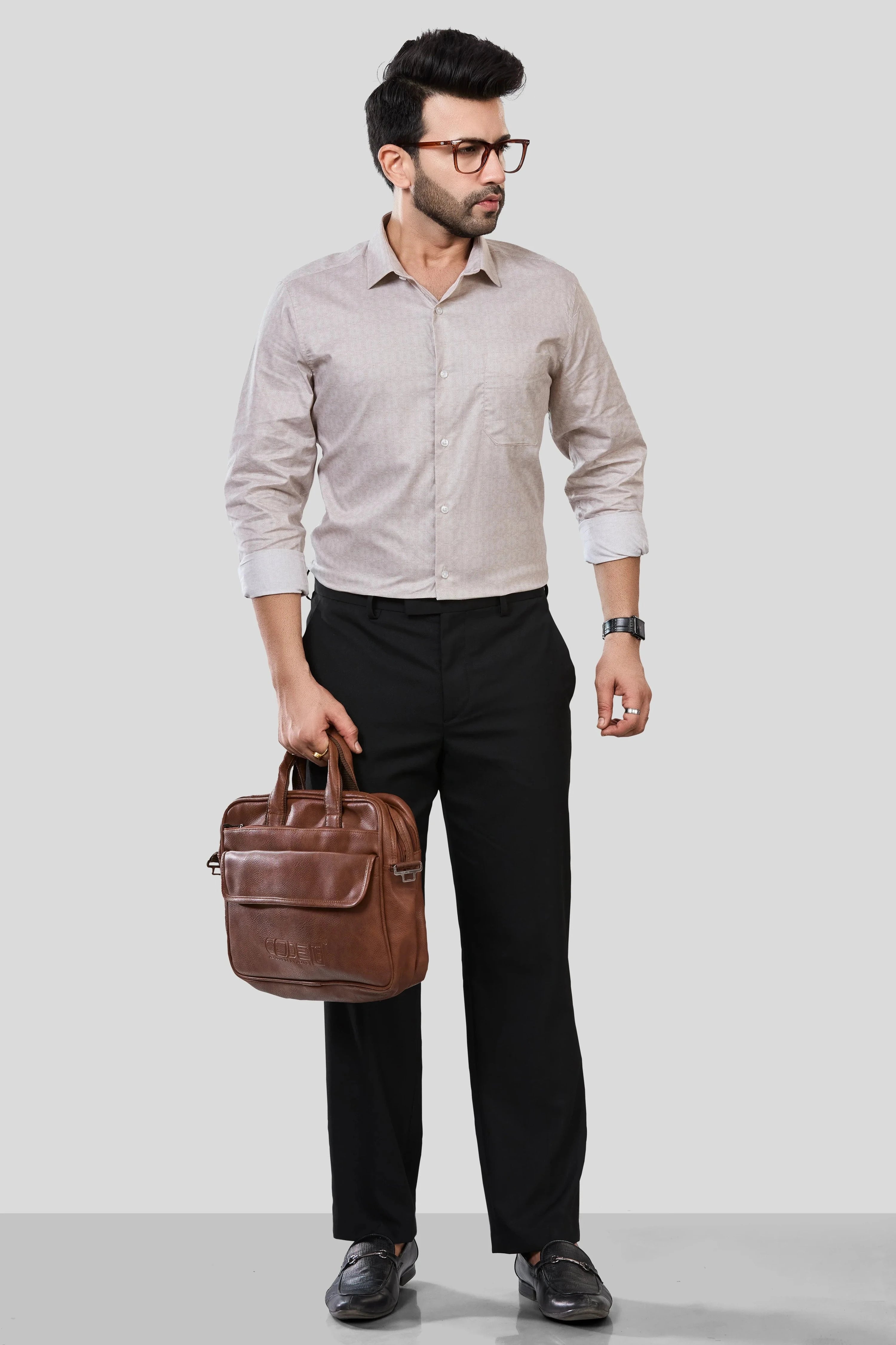 Jonesburg Men's Printed Slim Fit Formal Shirt