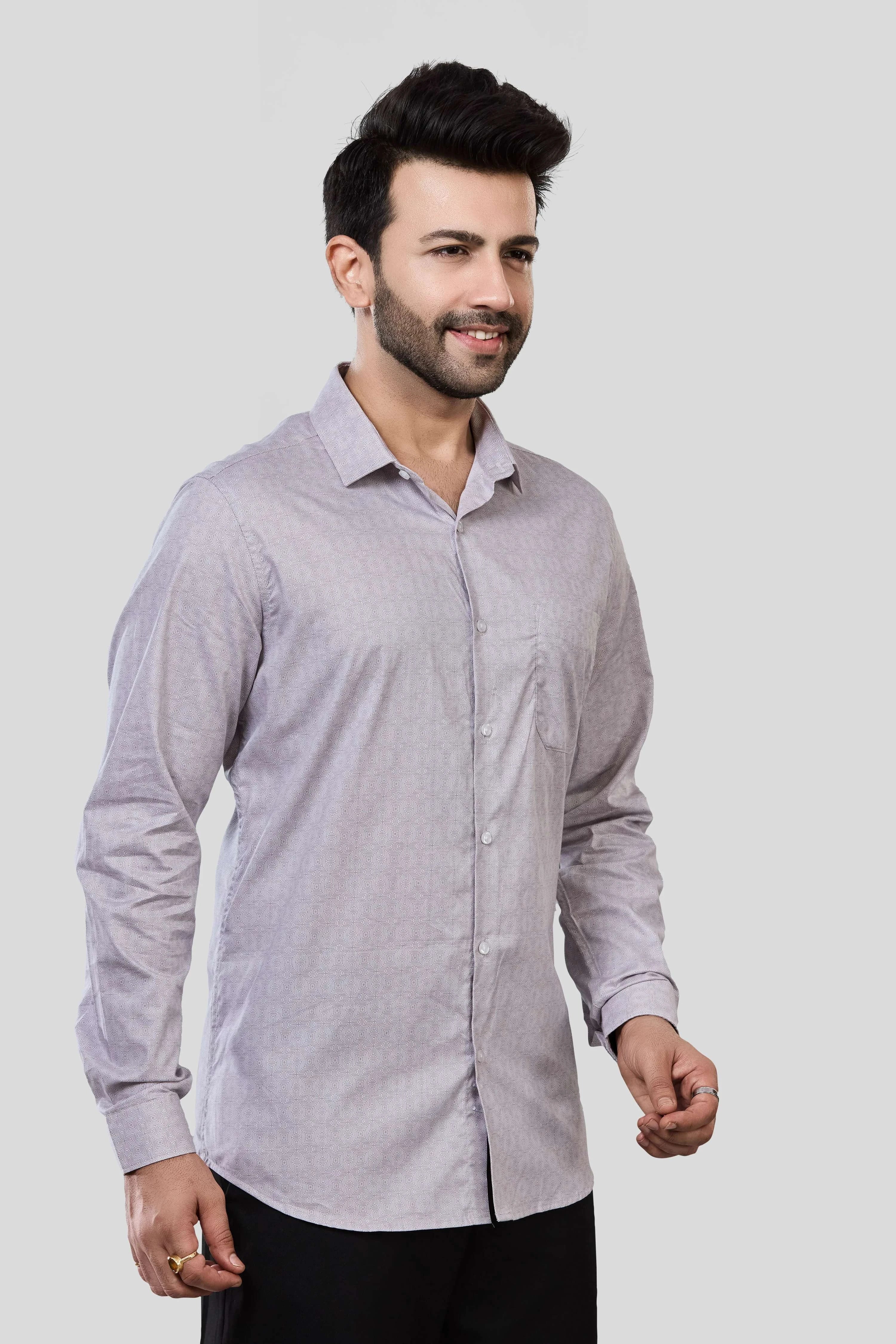Jonesburg Men's Printed Slim Fit Formal Shirt