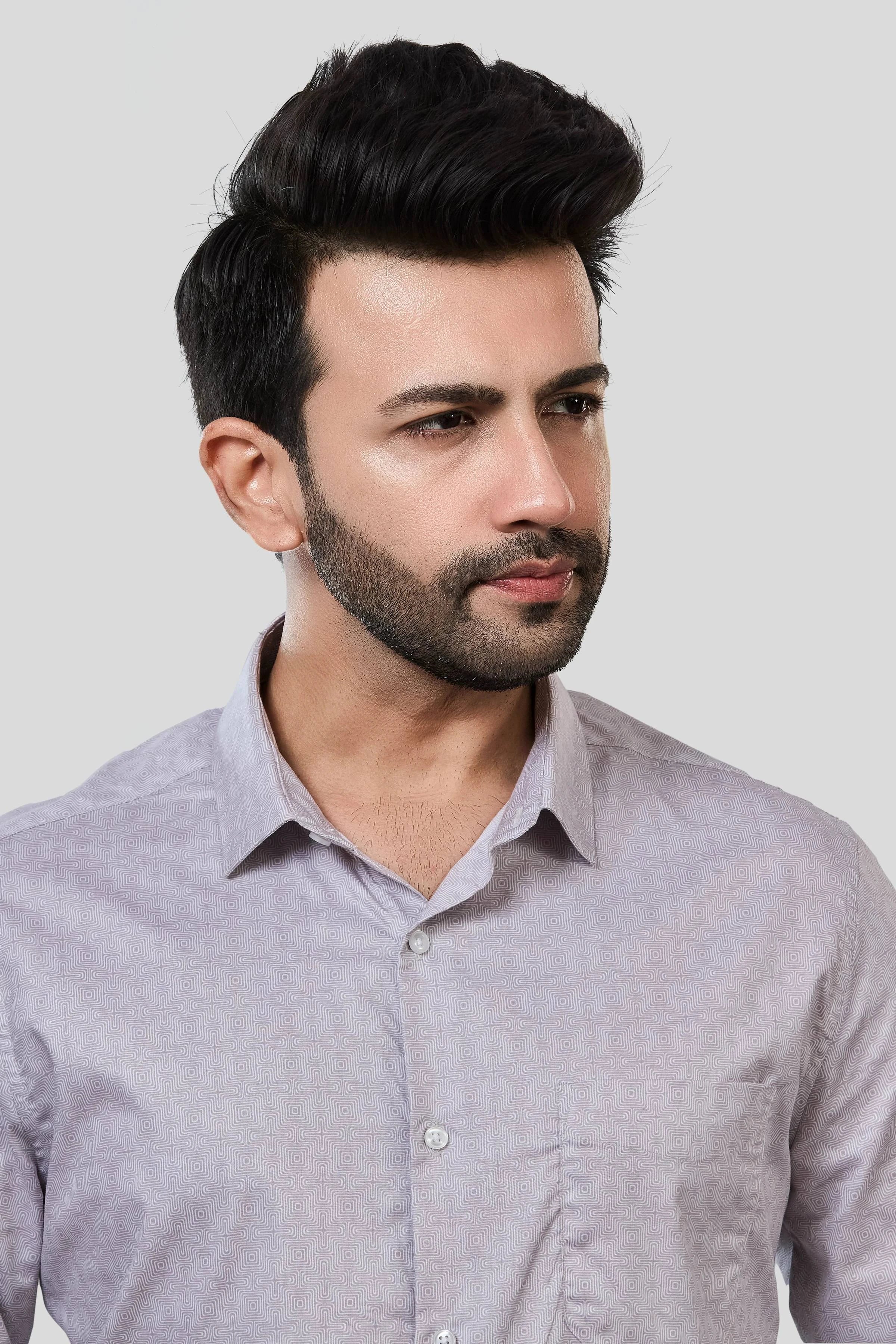 Jonesburg Men's Printed Slim Fit Formal Shirt