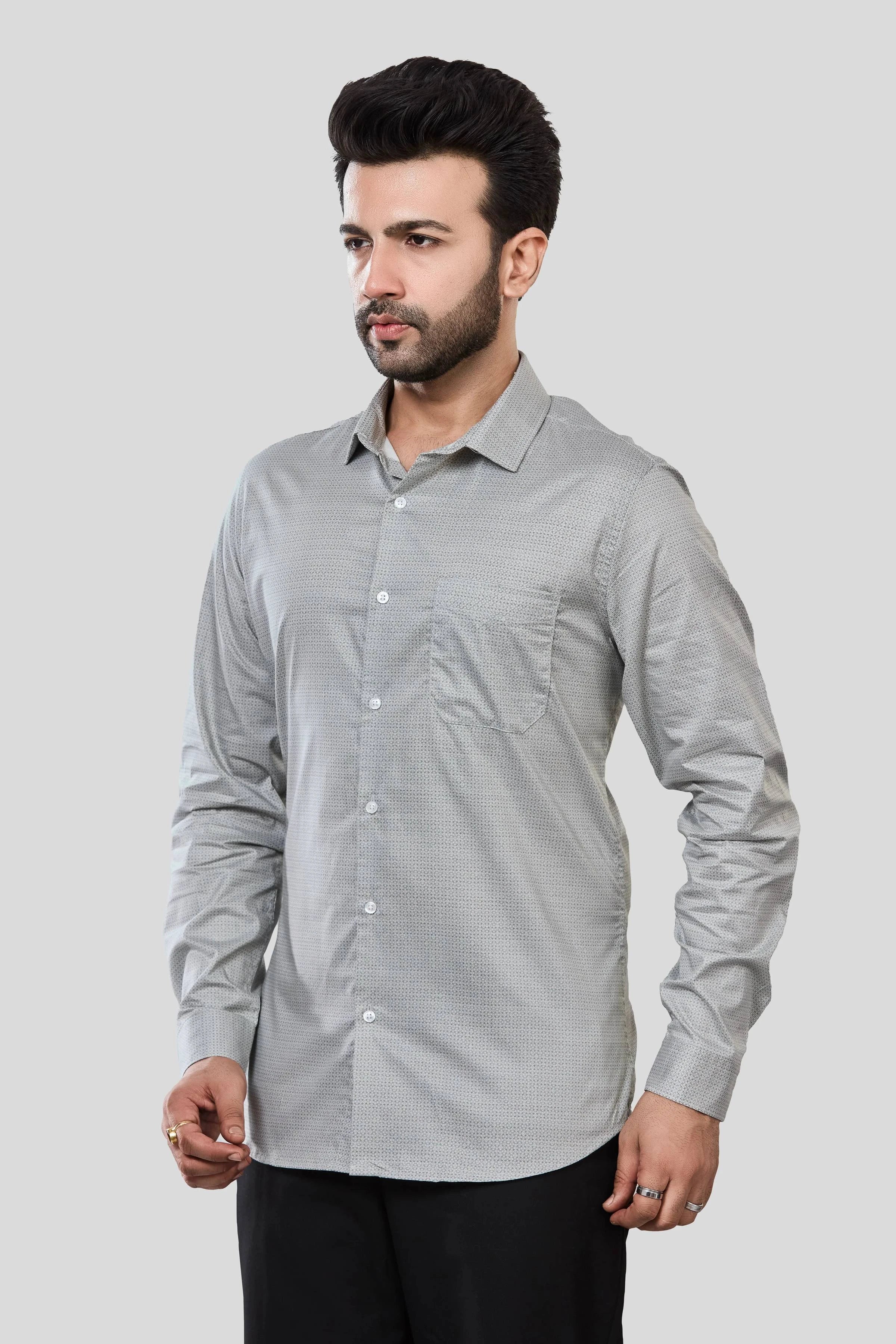 Jonesburg Men's Printed Slim Fit Formal Shirt