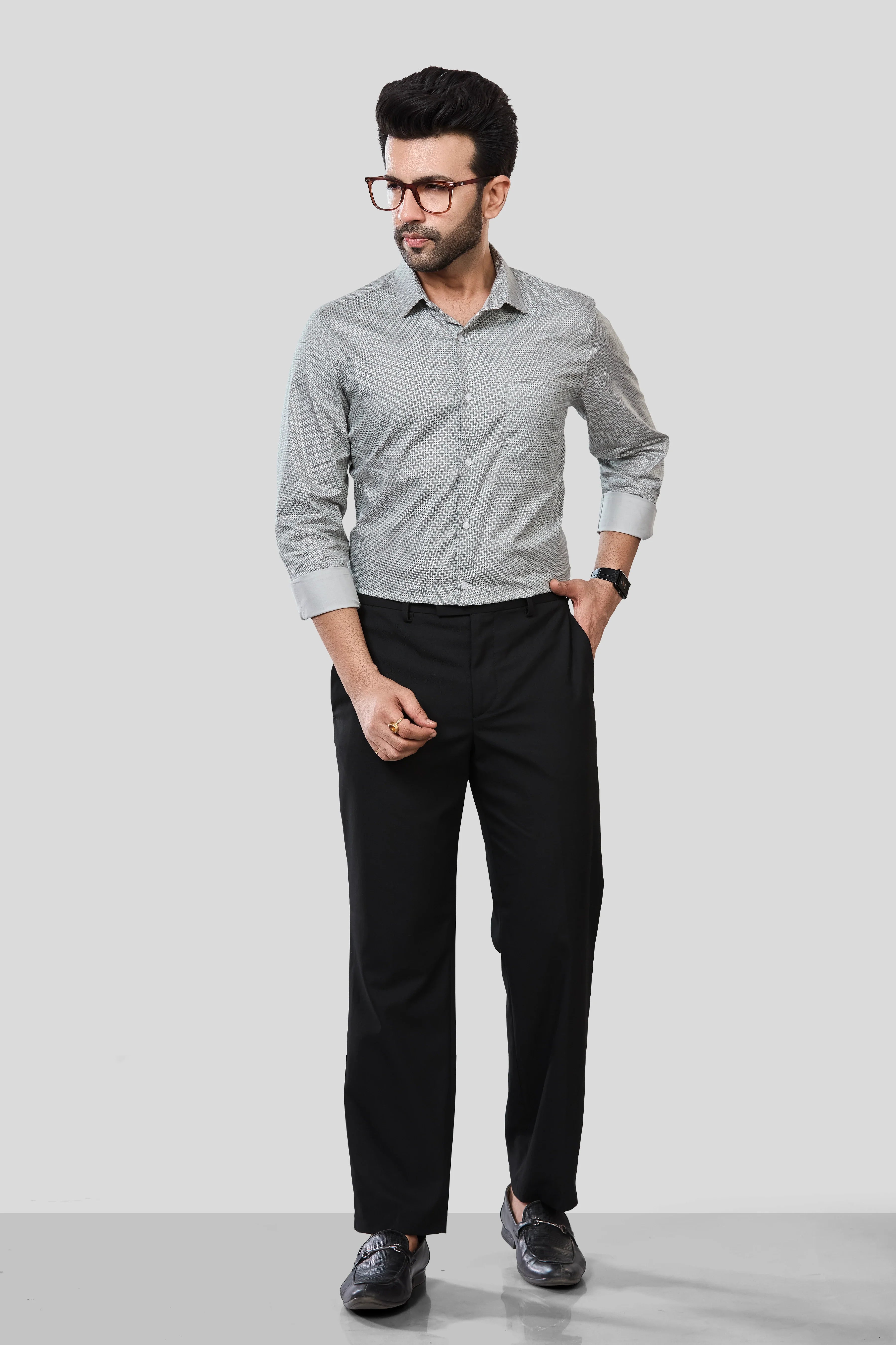 Jonesburg Men's Printed Slim Fit Formal Shirt