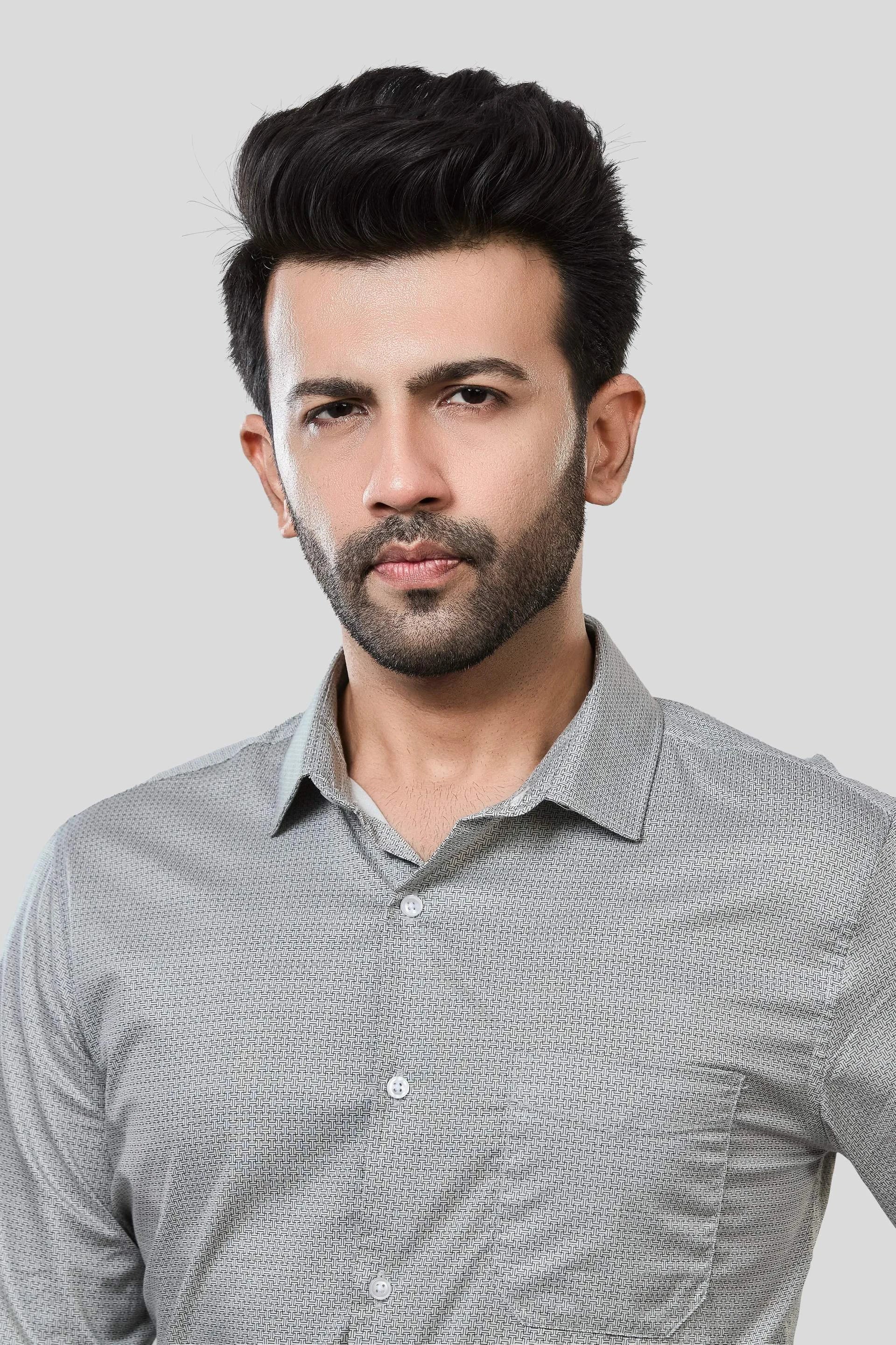 Jonesburg Men's Printed Slim Fit Formal Shirt