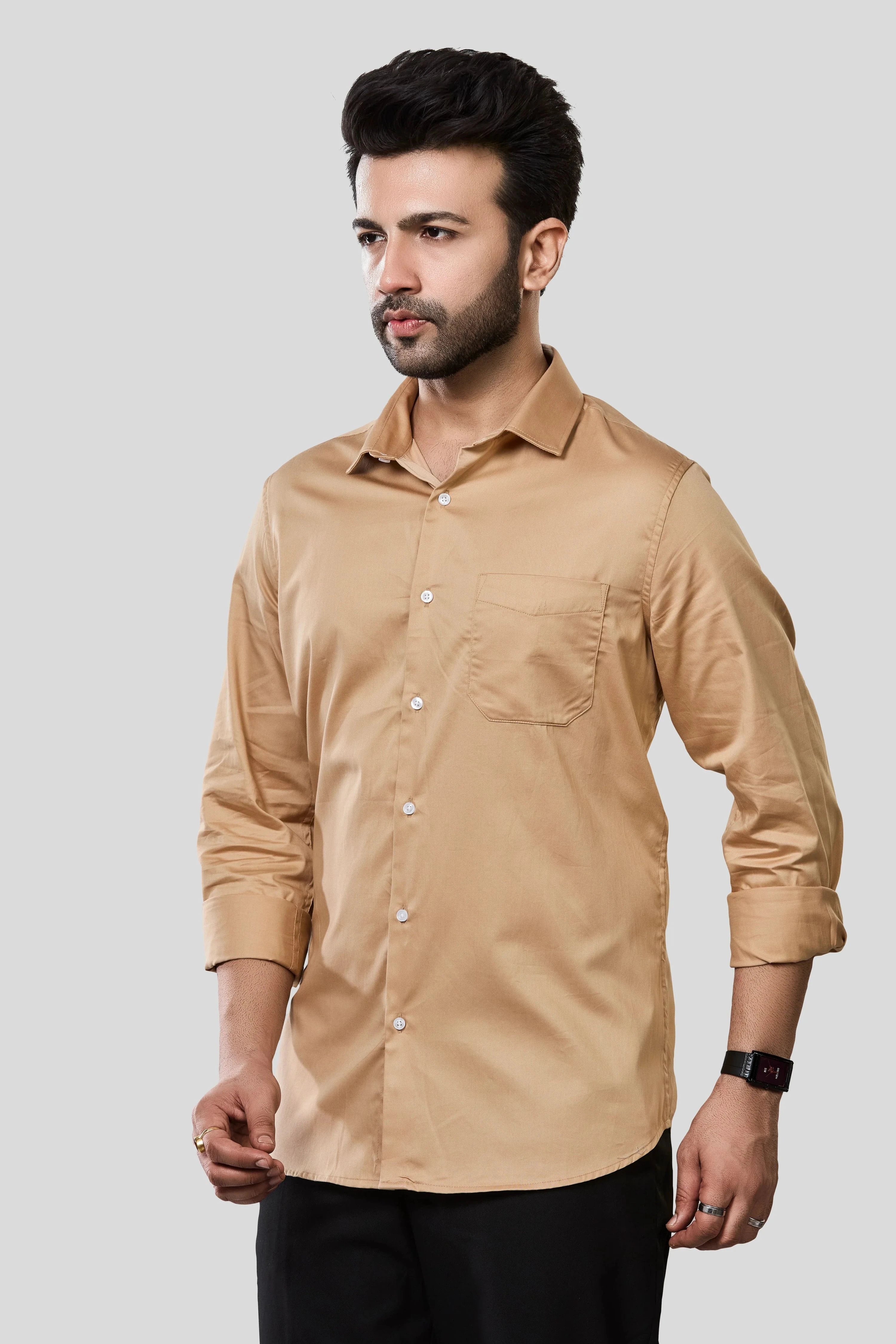 Jonesburg Men's Solid Slim Fit Formal Shirt