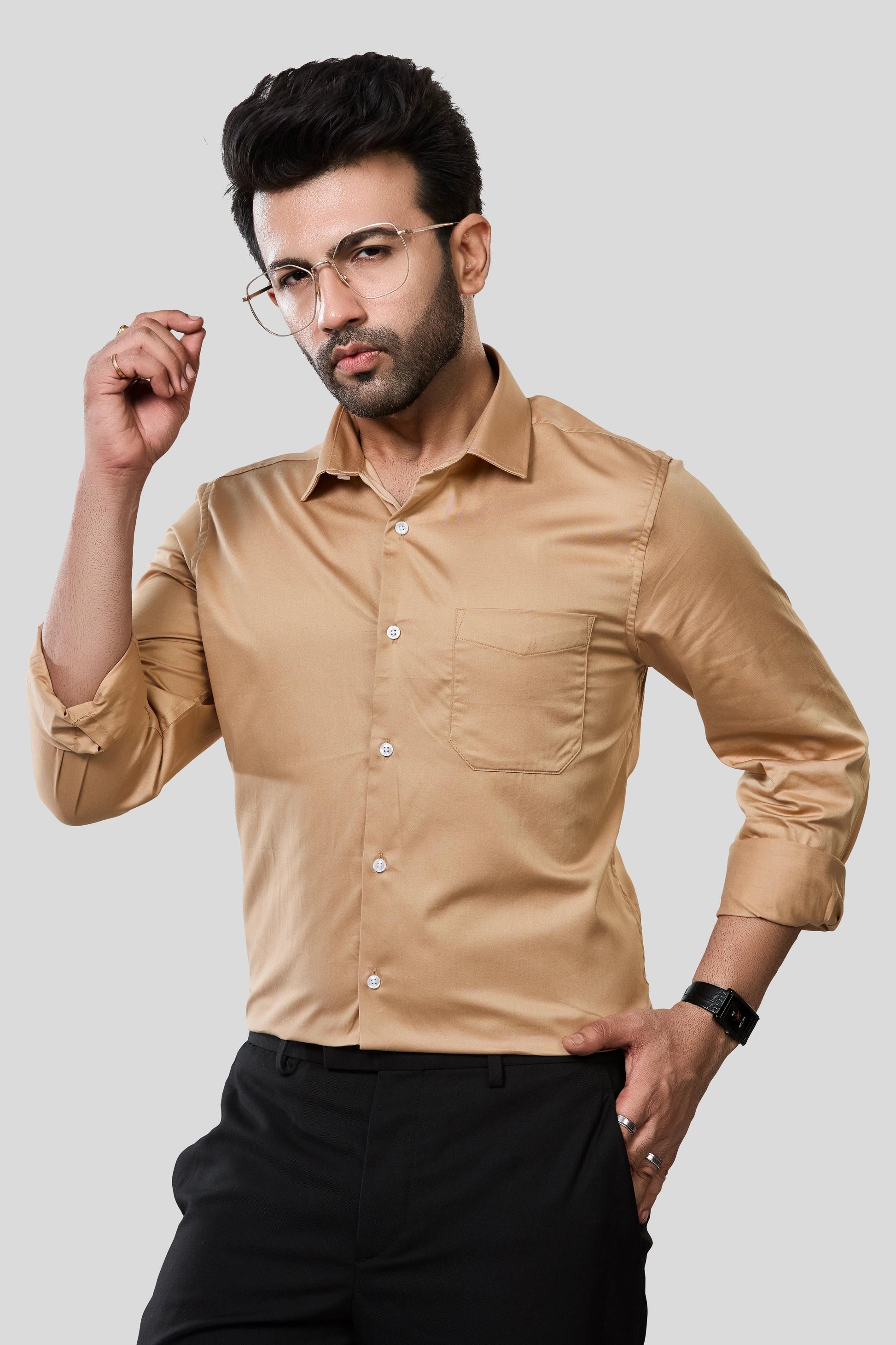 Jonesburg Men's Solid Slim Fit Formal Shirt - Distacart
