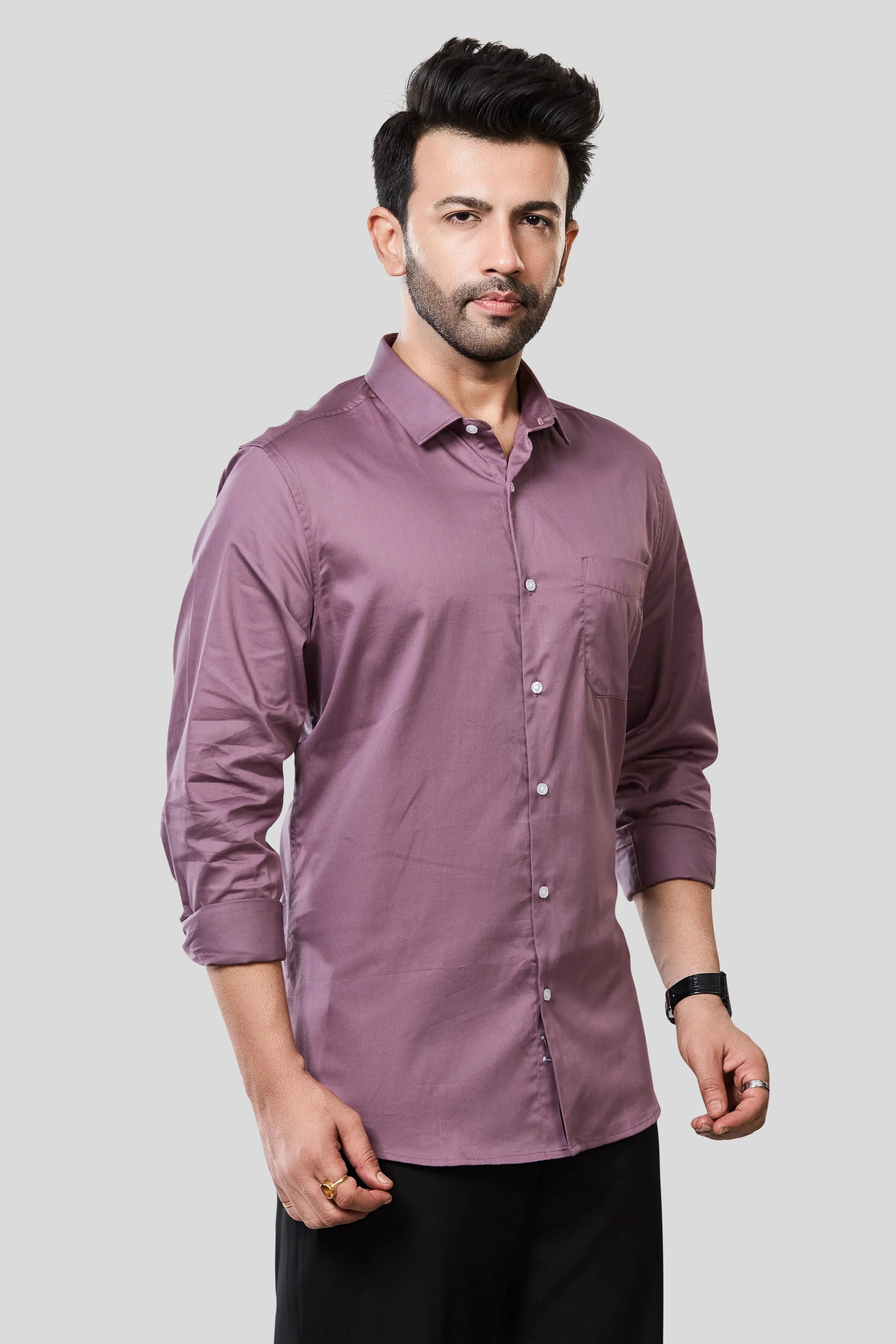 Jonesburg Men's Solid Slim Fit Formal Shirt